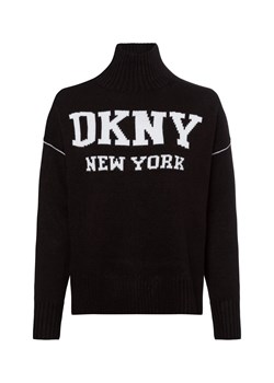 DKNY Sweter damski Kobiety Sztuczne włókno czarny jednolity ze sklepu vangraaf w kategorii Swetry damskie - zdjęcie 175924288