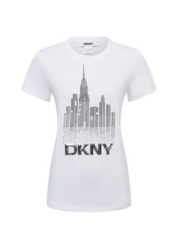 DKNY Koszulka damska Kobiety Bawełna biały jednolity ze sklepu vangraaf w kategorii Bluzki damskie - zdjęcie 175924289