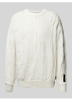 Sweter z dzianiny z naszywką z logo ze sklepu Peek&Cloppenburg  w kategorii Swetry męskie - zdjęcie 175930176