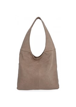 Uniwersalne Torebki Damskie Shopper Bag firmy Hernan HB0141 Ciemno Beżowa ze sklepu PaniTorbalska w kategorii Torebki hobo - zdjęcie 175931257