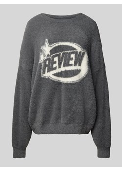 Sweter z dzianiny z wyhaftowanym logo ze sklepu Peek&Cloppenburg  w kategorii Swetry damskie - zdjęcie 175946816