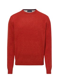 Nils Sundström Sweter męski Mężczyźni drobna dzianina czerwony jednolity ze sklepu vangraaf w kategorii Swetry męskie - zdjęcie 175947367