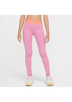 Dziewczęce legginsy ze średnim stanem Dri-FIT Nike Pro - Różowy ze sklepu Nike poland w kategorii Spodnie dziewczęce - zdjęcie 175958566