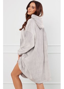 Miękka ciepła kocobluza damska polarowa szara Forio, Kolor szary, Rozmiar one size, Italian Fashion ze sklepu Primodo w kategorii Szlafroki damskie - zdjęcie 175958888