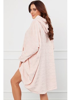 Ciepła kocobluza damska polarowa różowa Runa, Kolor róż pudrowy, Rozmiar one size, Italian Fashion ze sklepu Intymna w kategorii Szlafroki damskie - zdjęcie 175959339