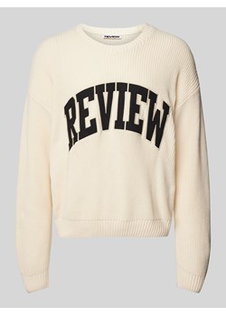 Sweter z dzianiny z wyhaftowanym logo ze sklepu Peek&Cloppenburg  w kategorii Swetry męskie - zdjęcie 175967787