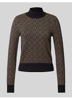 Sweter o kroju regular fit z dzianiny z mieszanki wiskozy z geometrycznym wzorem model ‘ARIA’ ze sklepu Peek&Cloppenburg  w kategorii Swetry damskie - zdjęcie 175973177