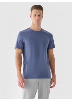 Męski t-shirt basic 4F 4FWMM00TTSHM1843 - niebieski ze sklepu Sportstylestory.com w kategorii T-shirty męskie - zdjęcie 175976927