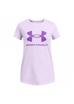 Dziewczęcy t-shirt z nadrukiem Under Armour LIive Sportstyle Graphic SS - różowy ze sklepu Sportstylestory.com w kategorii Bluzki dziewczęce - zdjęcie 175976955