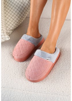 Ciemnoróżowe Kapcie Vices na Grubej Podeszwie ze Skórzaną Wkładką i Futerkiem Ellinore ze sklepu born2be.pl w kategorii Kapcie damskie - zdjęcie 176007418