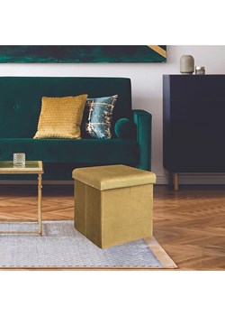 Rétro Chic Hocker &quot;Giulia&quot; w kolorze musztardowym ze schowkiem - 38 x 38 x 38 cm ze sklepu Limango Polska w kategorii Pufy i siedziska - zdjęcie 176011516