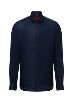 Finshley & Harding Męska koszula biznesowa Mężczyźni Slim Fit Bawełna granatowy jednolity ze sklepu vangraaf w kategorii Koszule męskie - zdjęcie 176014216