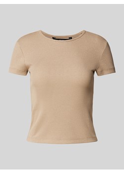 T-shirt z krótkim rękawem z przędzą z efektem metalicznym model ‘CHLOE’ ze sklepu Peek&Cloppenburg  w kategorii Bluzki damskie - zdjęcie 176025828