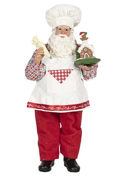 Clayre &amp; Eef Figurka dekoracyjna w kolorze biało-czerwonym - 13 x 28 x 10 cm ze sklepu Limango Polska w kategorii Dekoracje bożonarodzeniowe - zdjęcie 176060847