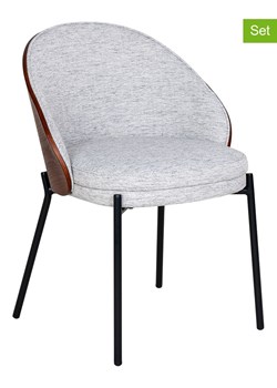 House Nordic Krzesła (2 szt.) w kolorze jasnoszaro-brązowym - 55 x 74 x 53,5 cm ze sklepu Limango Polska w kategorii Krzesła biurowe - zdjęcie 176061185