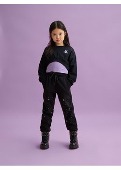 Reserved - Spodnie dresowe z cyrkoniami - czarny ze sklepu Reserved w kategorii Spodnie dziewczęce - zdjęcie 176062449