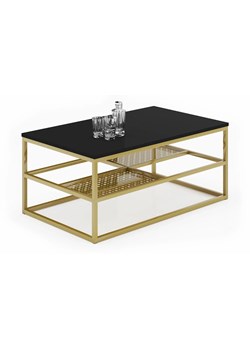 Prostokątna ława w stylu glamour czarny + złoty S6-E31 ze sklepu Edinos.pl w kategorii Stoły - zdjęcie 176065475