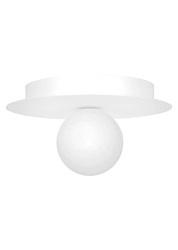 Biała nowoczesna lampa sufitowa ze szklanym kloszem - A678 T5-M40 ze sklepu Edinos.pl w kategorii Lampy sufitowe - zdjęcie 176065836