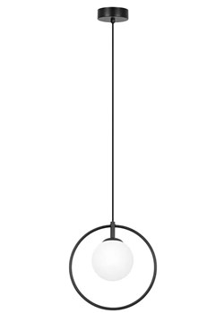 Czarno-biała lampa wisząca ze szklanym kloszem w okręgu - A691 Z8-F62 ze sklepu Edinos.pl w kategorii Lampy wiszące - zdjęcie 176066119