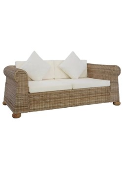 Brązowa 2-osobowa sofa z rattanu - Asha ze sklepu Edinos.pl w kategorii Sofy i kanapy - zdjęcie 176066369