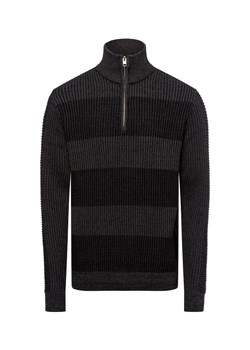 Jack & Jones Sweter - JJHugo Mężczyźni Sztuczne włókno czarny wypukły wzór tkaniny ze sklepu vangraaf w kategorii Swetry męskie - zdjęcie 176073907