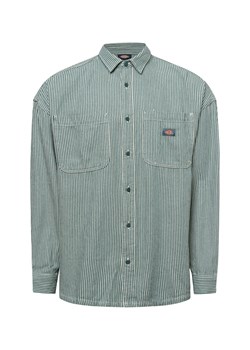 Dickies Męska koszula casual - Hickory Mężczyźni Modern Fit Bawełna zielony w paski ze sklepu vangraaf w kategorii Koszule męskie - zdjęcie 176073957