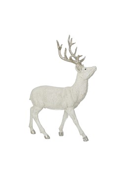 Figurka Deer White 32x12x39 cm silver ze sklepu dekoria.pl w kategorii Dekoracje bożonarodzeniowe - zdjęcie 176080785