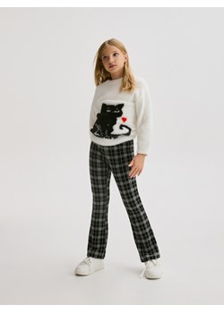 Reserved - Spodnie flare w kratę - czarny ze sklepu Reserved w kategorii Spodnie dziewczęce - zdjęcie 176084836