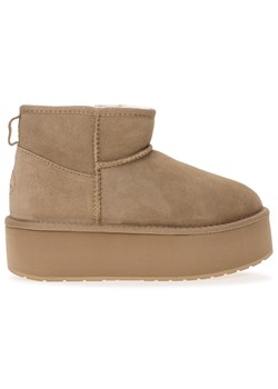 Buty Emu Australia Stinger Micro Flatform W13082ALMO - beżowe ze sklepu streetstyle24.pl w kategorii Śniegowce damskie - zdjęcie 176086018