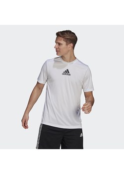 Koszulka Adidas Primeblue D2M Sport 3 Biały ze sklepu Decathlon w kategorii T-shirty męskie - zdjęcie 176090875