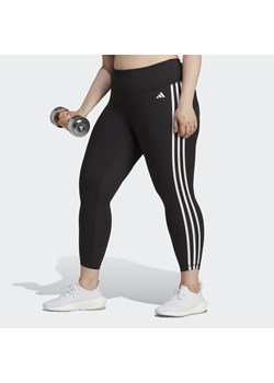 Train Essentials 3-Stripes High-Waisted 7/8 Leggings (Plus Size) ze sklepu Decathlon w kategorii Spodnie damskie - zdjęcie 176095645