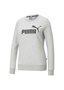 Damska bluza z okrągłym dekoltem Essentials z logo PUMA Light Gray Heather ze sklepu Decathlon w kategorii Swetry damskie - zdjęcie 176112766