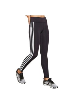 Damskie legginsy do biegania Adidas 3Stripes czarne ze sklepu Decathlon w kategorii Spodnie damskie - zdjęcie 176113696