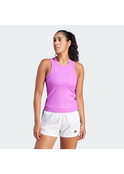 Koszulka All Gym Seasonal Rib Tight Fit Tonal 3-Stripes Tank ze sklepu Decathlon w kategorii Bluzki damskie - zdjęcie 176142377