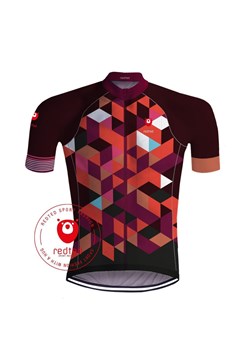 Koszulka kolarska z kostkami - RedTed ze sklepu Decathlon w kategorii T-shirty męskie - zdjęcie 176196326