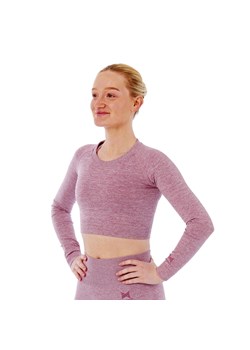 Xtreme Sportswear Crop Damski top sportowy z długim rękawem Różowy ze sklepu Decathlon w kategorii Bluzki damskie - zdjęcie 176196389