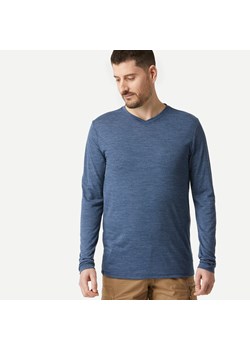 Koszulka trekkingowa z długim rękawem męska Forclaz Travel 500 Merino ze sklepu Decathlon w kategorii T-shirty męskie - zdjęcie 176218348