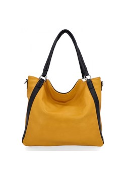 Torebka Damska Shopper Bag XL firmy Hernan HB0337 Żółta ze sklepu PaniTorbalska w kategorii Torby Shopper bag - zdjęcie 176228379