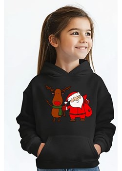 ŚWIĄTECZNA Bluza z koniem dla dziewczynki z mikołajem ze sklepu Time For Fashion w kategorii Bluzy dziewczęce - zdjęcie 176238295