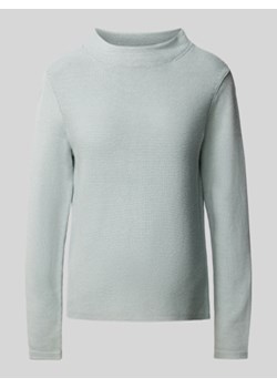 Sweter o kroju slim fit z dzianiny z wysokiej jakości bawełny z drobnym ściegiem lewym ze sklepu Peek&Cloppenburg  w kategorii Swetry damskie - zdjęcie 176243476