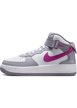 Buty dla dużych dzieci Nike Air Force 1 Mid EasyOn - Szary ze sklepu Nike poland w kategorii Buty sportowe dziecięce - zdjęcie 176244258