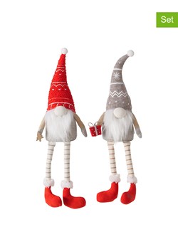 Boltze Figurki dekoracyjne (2 szt.) w kolorze szaro-czerwonym - wys. 27,5 cm ze sklepu Limango Polska w kategorii Dekoracje - zdjęcie 176250918