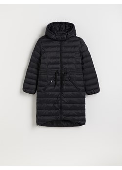 Reserved - Pikowany płaszcz z kapturem - czarny ze sklepu Reserved w kategorii Płaszcze dziewczęce - zdjęcie 176251448