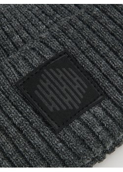 Reserved - Czapka beanie z naszywką - ciemnoszary ze sklepu Reserved w kategorii Czapki zimowe męskie - zdjęcie 176251495