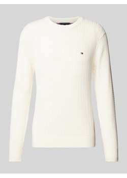 Sweter o kroju slim fit z dzianiny o fakturze jodełki ze sklepu Peek&Cloppenburg  w kategorii Swetry męskie - zdjęcie 176253098