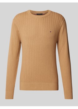 Sweter o kroju slim fit z dzianiny o fakturze jodełki ze sklepu Peek&Cloppenburg  w kategorii Swetry męskie - zdjęcie 176253146