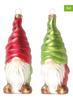Krebs Glas Lauscha Ozdoby choinkowe (2 szt.) w kolorze zielono-czerwonym ze sklepu Limango Polska w kategorii Dekoracje bożonarodzeniowe - zdjęcie 176256518