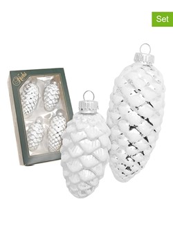 Krebs Glas Lauscha Ozdoby choinkowe (4 szt.) w kolorze białym ze sklepu Limango Polska w kategorii Dekoracje bożonarodzeniowe - zdjęcie 176256706