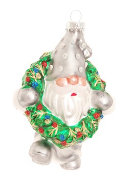 Krebs Glas Lauscha Ozdoba choinkowa w kolorze srebrno-zielonym - dł. 12 cm ze sklepu Limango Polska w kategorii Dekoracje bożonarodzeniowe - zdjęcie 176256708
