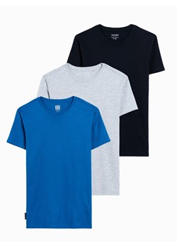 Zestaw koszulek bawełnianych BASIC 3-pak - mix V21 Z30 ze sklepu ombre w kategorii T-shirty męskie - zdjęcie 176261567